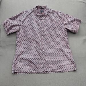 Reyn Spooner Shirt Mens 2XL Purple Geometric Classic Fit Short Sleeve Button Up